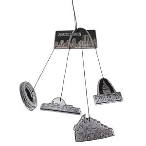 Vtg Carson Pewter Saint Louis Wind Chime Country Capital Building